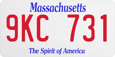 MA license plate 9KC731