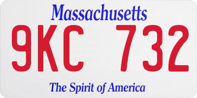 MA license plate 9KC732