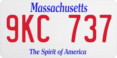 MA license plate 9KC737