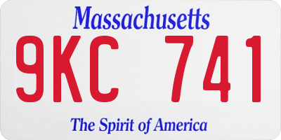 MA license plate 9KC741