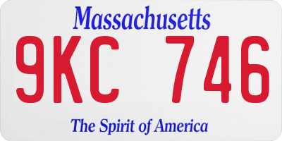 MA license plate 9KC746