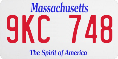 MA license plate 9KC748