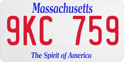 MA license plate 9KC759