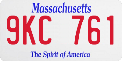MA license plate 9KC761