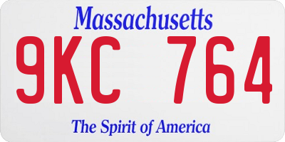 MA license plate 9KC764
