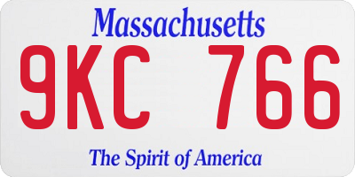 MA license plate 9KC766