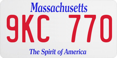 MA license plate 9KC770