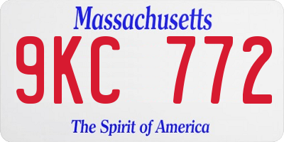 MA license plate 9KC772