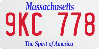 MA license plate 9KC778