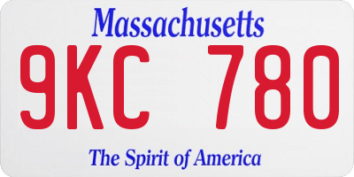 MA license plate 9KC780
