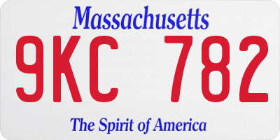 MA license plate 9KC782