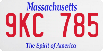 MA license plate 9KC785