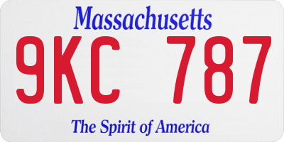 MA license plate 9KC787