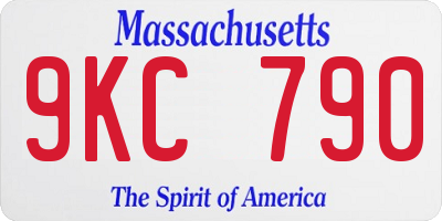 MA license plate 9KC790