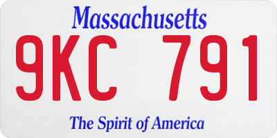 MA license plate 9KC791