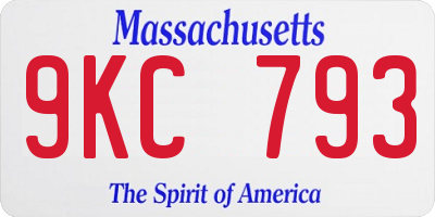 MA license plate 9KC793