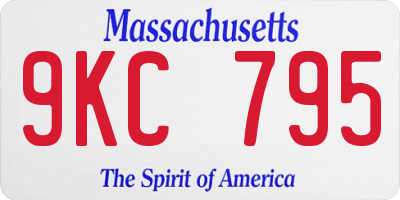 MA license plate 9KC795