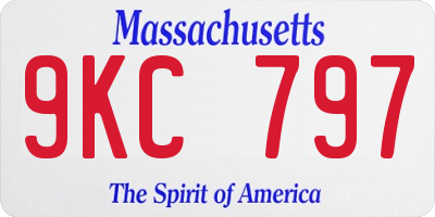MA license plate 9KC797