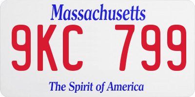 MA license plate 9KC799