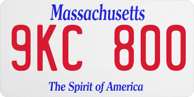 MA license plate 9KC800