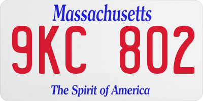 MA license plate 9KC802