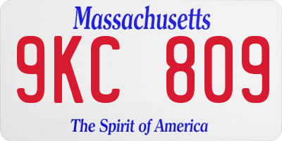 MA license plate 9KC809