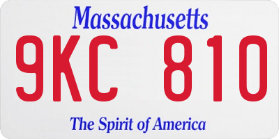 MA license plate 9KC810
