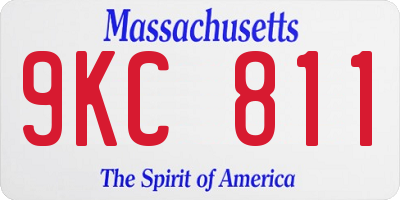 MA license plate 9KC811