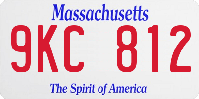 MA license plate 9KC812