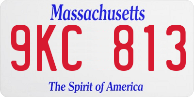 MA license plate 9KC813