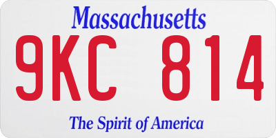 MA license plate 9KC814