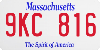 MA license plate 9KC816