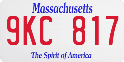 MA license plate 9KC817