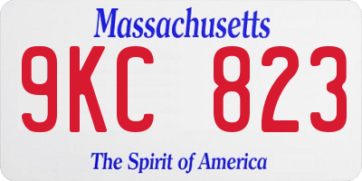 MA license plate 9KC823