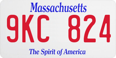MA license plate 9KC824