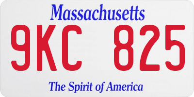 MA license plate 9KC825