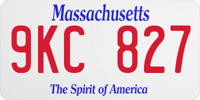 MA license plate 9KC827
