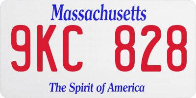 MA license plate 9KC828