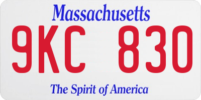MA license plate 9KC830