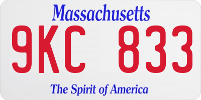 MA license plate 9KC833