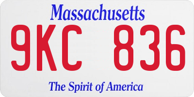 MA license plate 9KC836