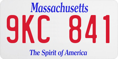 MA license plate 9KC841