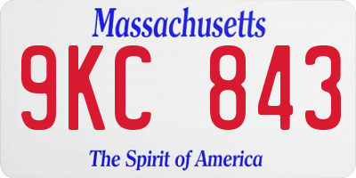 MA license plate 9KC843