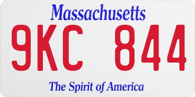 MA license plate 9KC844