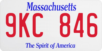MA license plate 9KC846