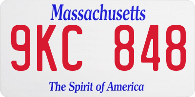 MA license plate 9KC848