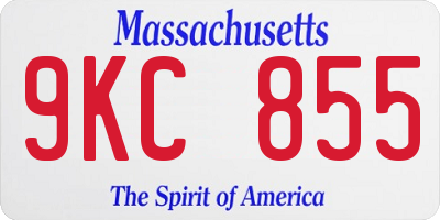 MA license plate 9KC855