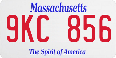 MA license plate 9KC856