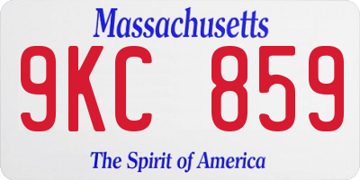 MA license plate 9KC859