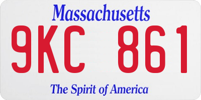 MA license plate 9KC861